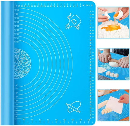 Roti Mat – Non-Stick Baking & Kneading Mat for Chapati, Roti, and Cake – Stretchable Silicone Mat – 50×40 cm – Multicolor (Pack of 1)